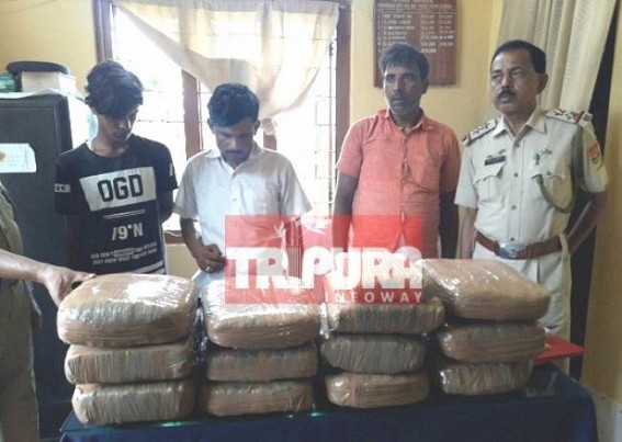 Three Railway Passengers caught with Ganja in North Tripura